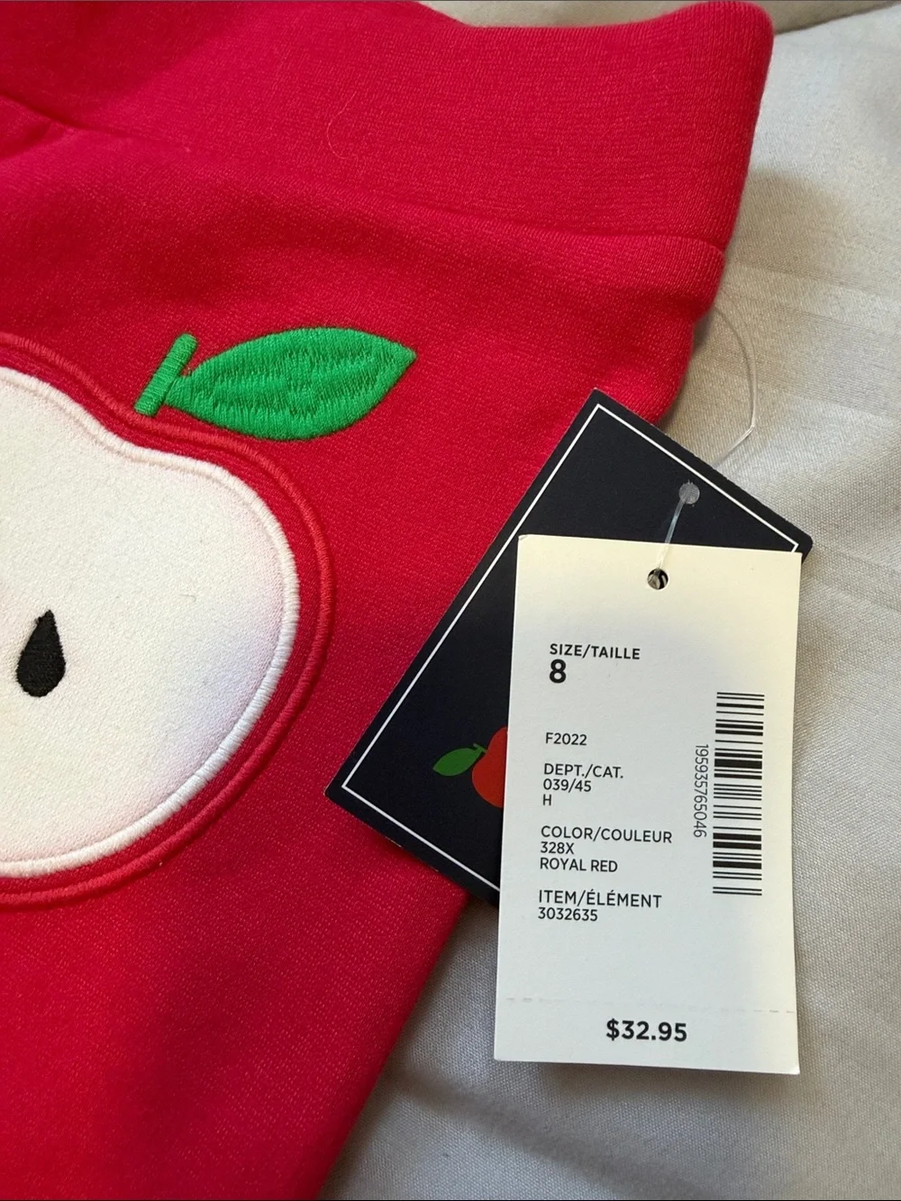 Gymboree Red Leggings with Apple Patch Accents